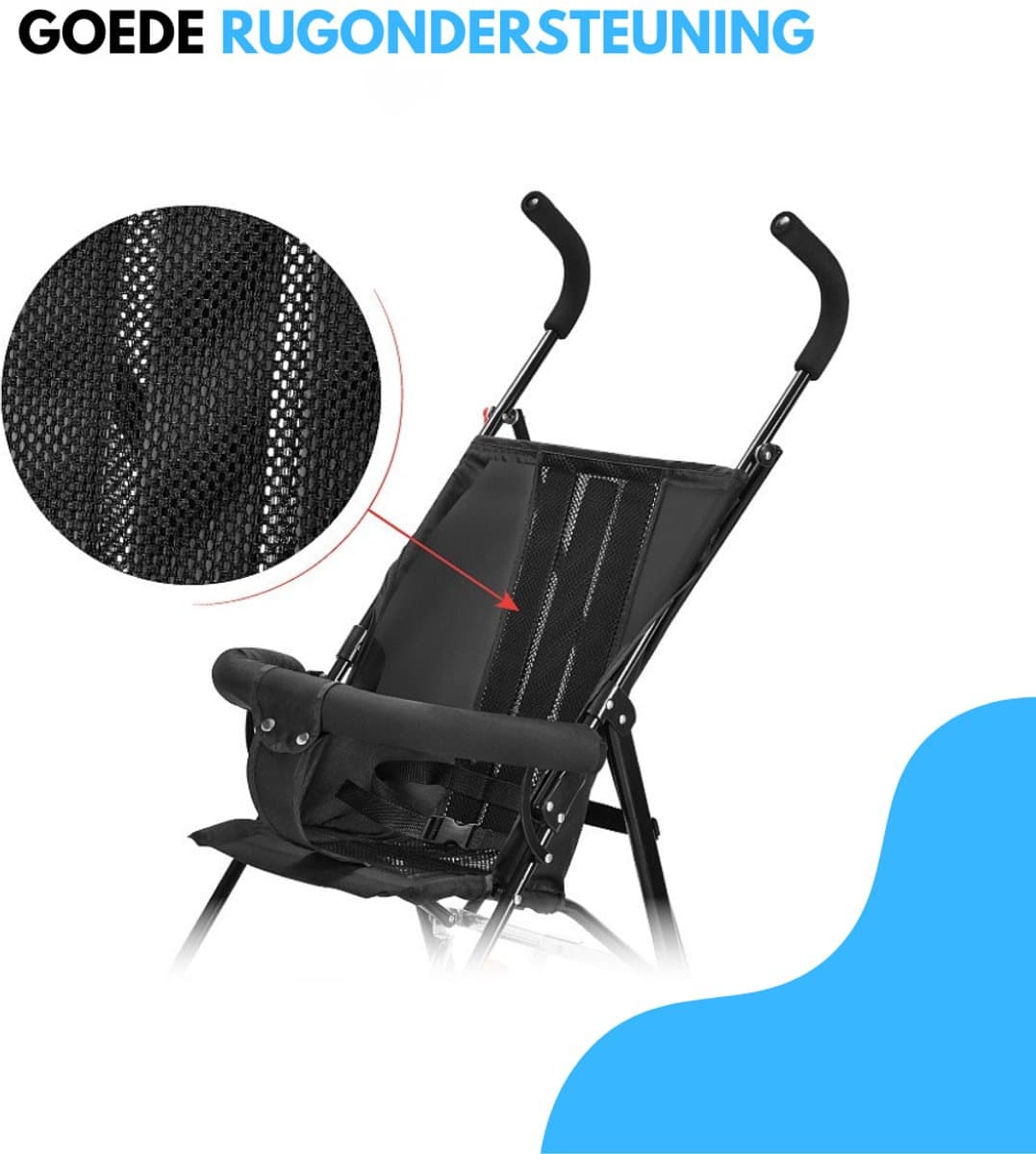 Livista Lichtgewicht Kinderwagen Buggy – Verstelbare Rugleuning 95°-175° – Compact en Comfortabel – 6-36 Maanden – Max. 15 kg– Zwart thumbnail 7