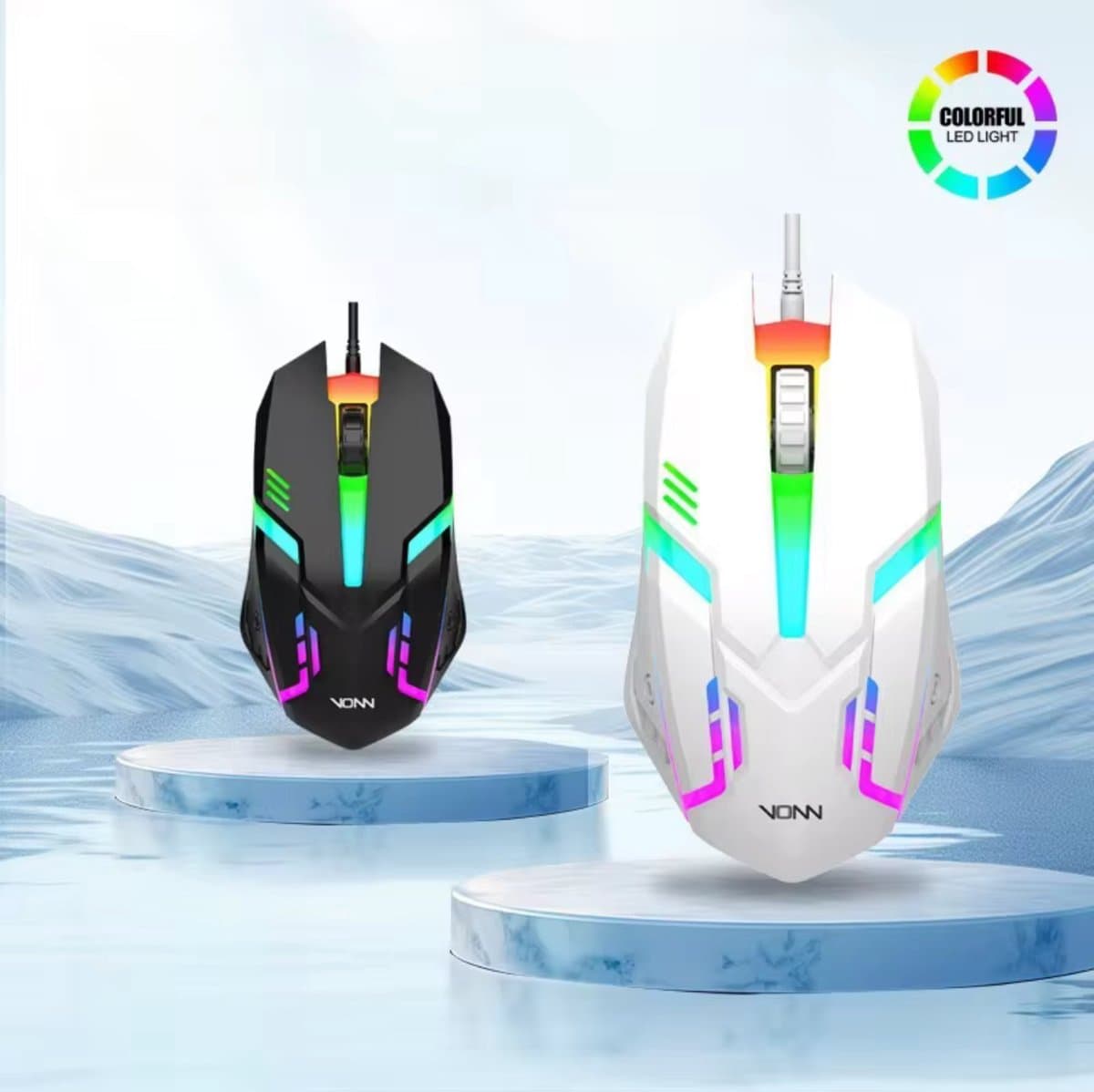 Gaming Muis RGB – V1 Bedrade USB Muis 1200 DPI – Ergonomische Optische Game Mouse – Voor PC, Laptop & Windows/Mac – Zwart thumbnail 5