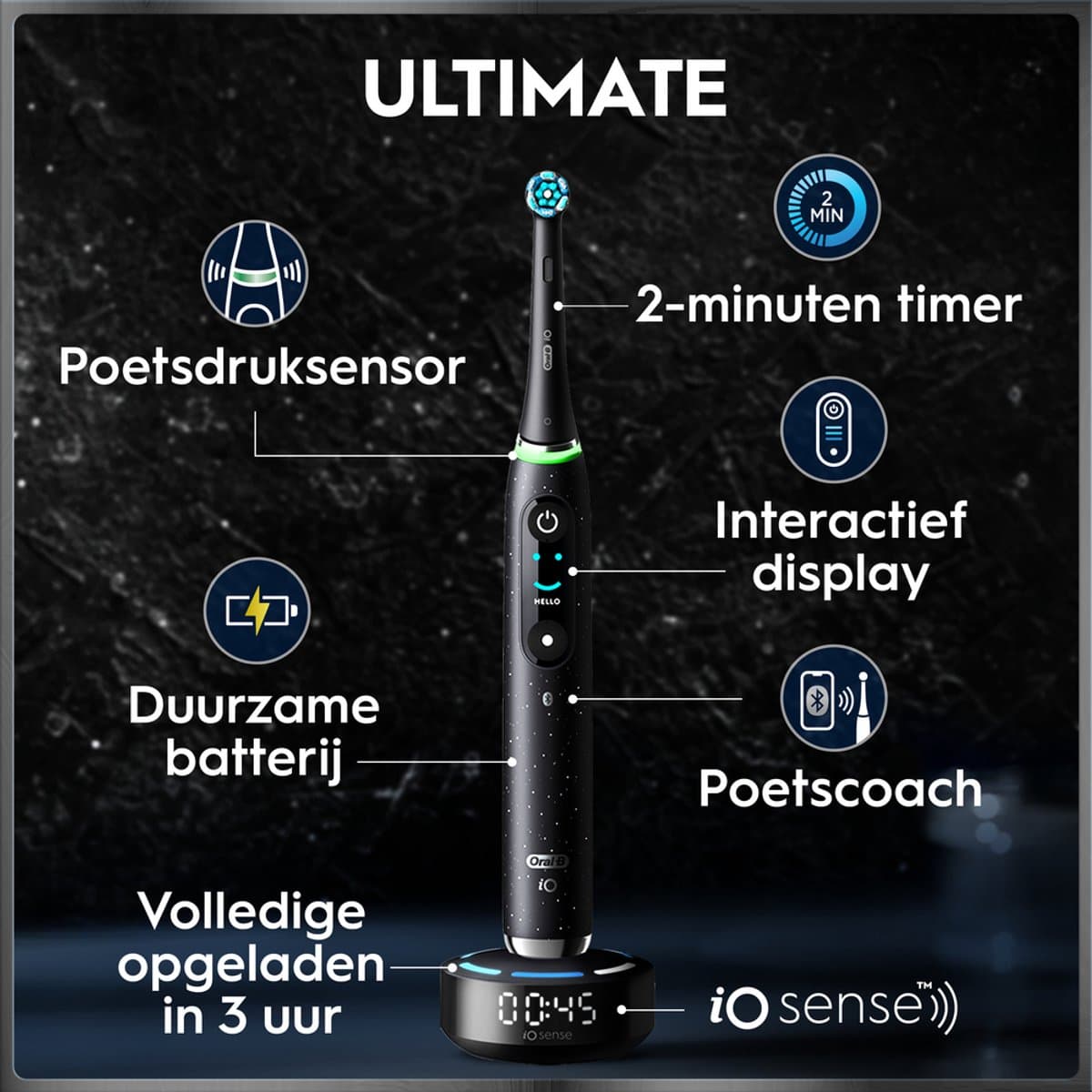 Oral-B iO 10 Elektrische Tandenborstel met AI-positiedetectie thumbnail 3