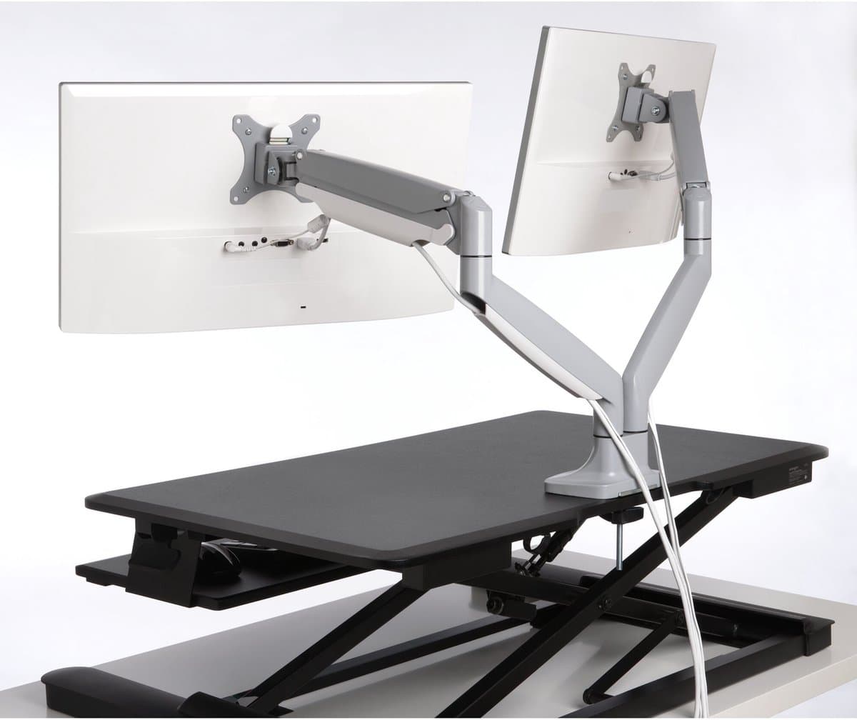 Kensington SmartFit One-Touch Dubbele Monitor arm - Voor 2 Schermen - In Hoogte Verstelbaar - Voor 13 - 32" & tot 9 KG - Grijs thumbnail 6