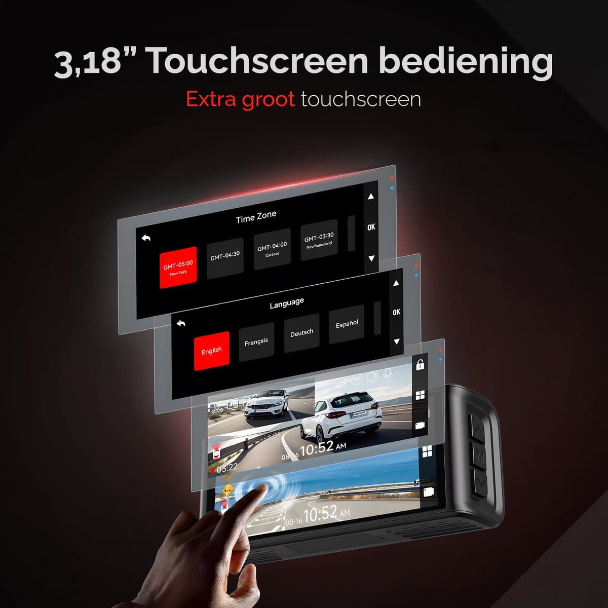 RedTiger F7N Touch Pro Dashcam 4K voor+achter met GPS thumbnail 7