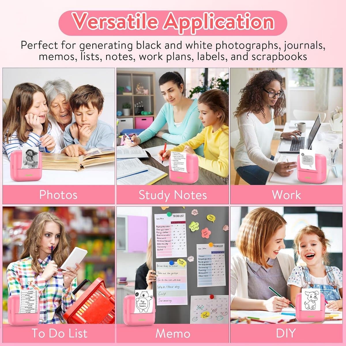 Draagbare Mini Printer voor Smartphone - Thermische Zakprinter voor Foto's, Stickers, Labels en Notities thumbnail 8