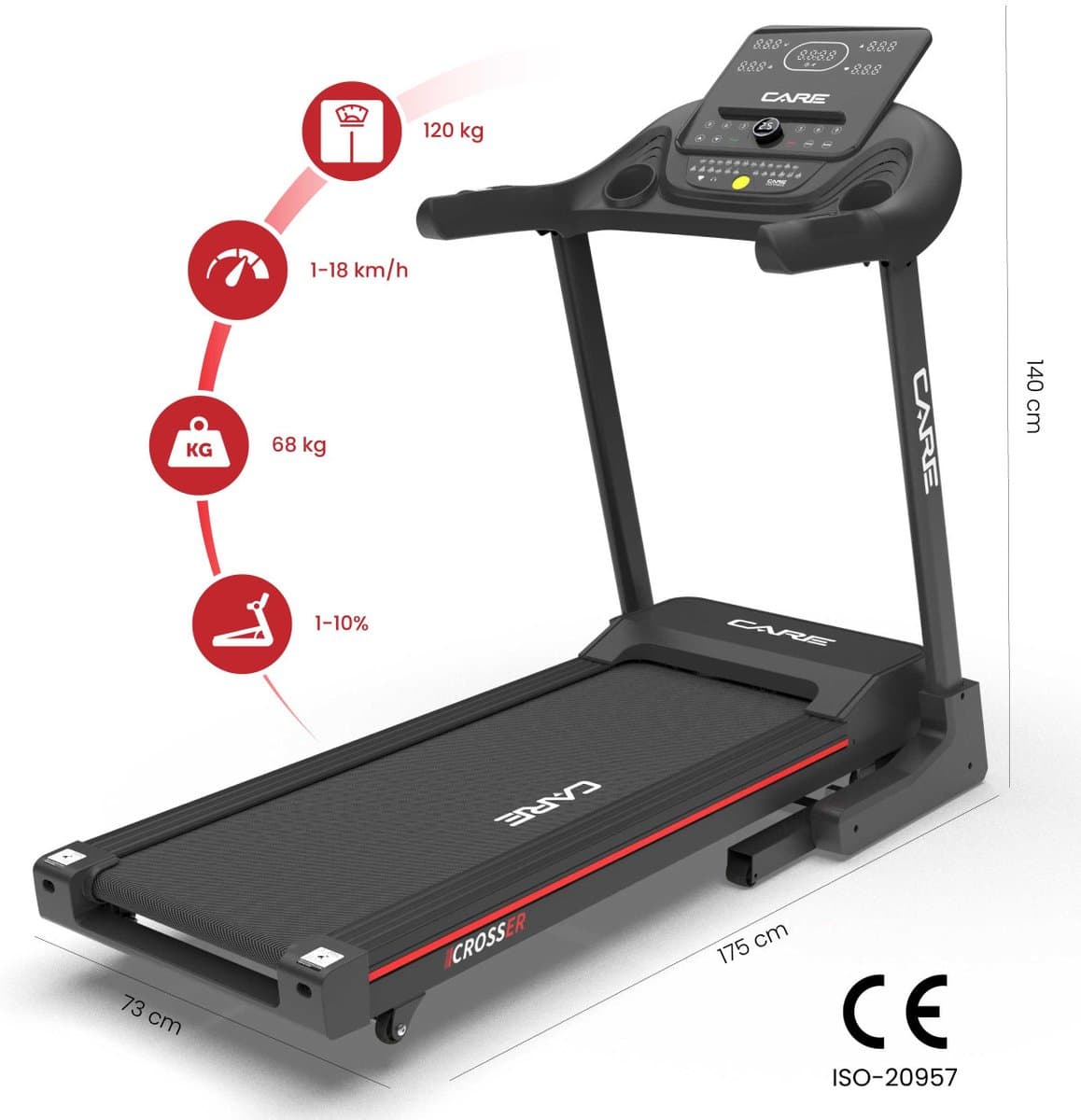 CARE CARE CROSSER Connected - Loopband 18 km/u, 31 programma's