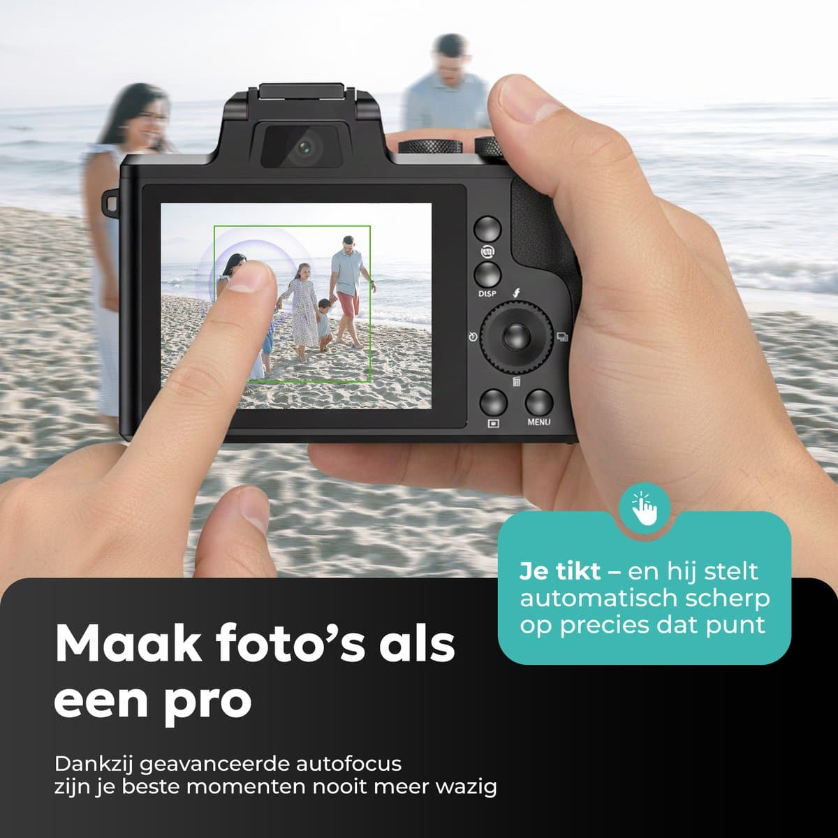 Kiekz Fotocamera 88MP - Digitale Camera 8K - 16X Digitale Zoom - Fototoestel - Compact Camera - Ideaal voor Kinderen en Beginners - Inclusief 32GB SD Kaart - Verbeterde lens thumbnail 2