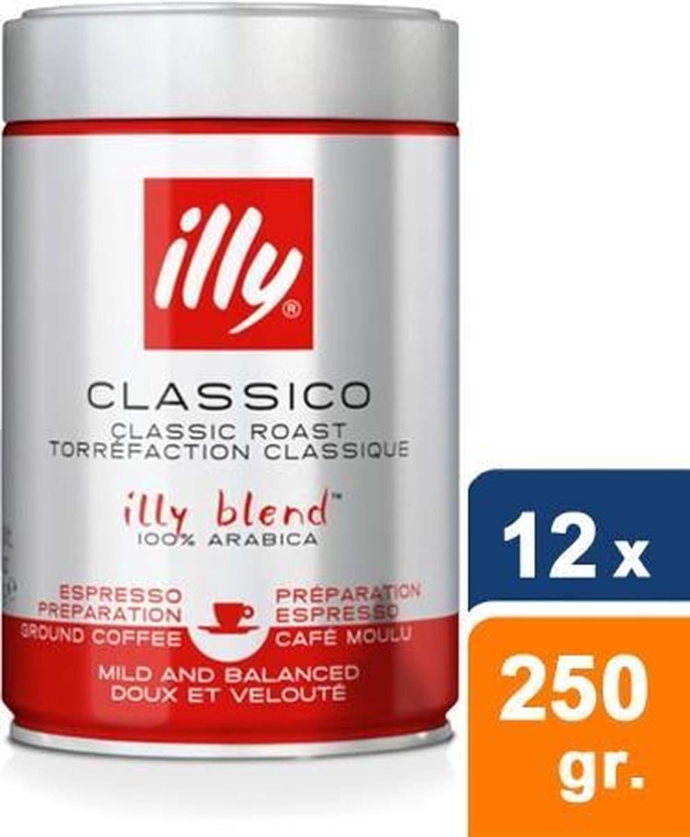 Illy Espresso Classico Gemalen koffie- 12 x 250 gram thumbnail 3