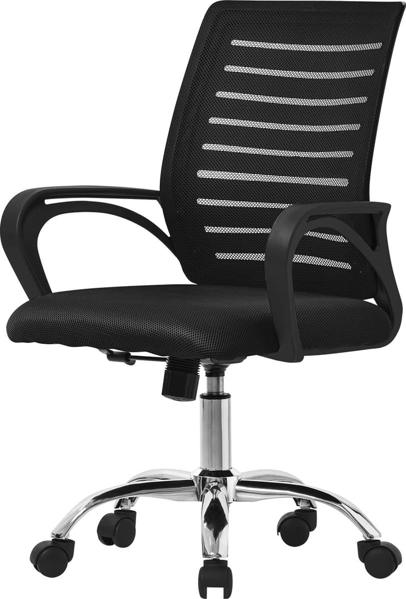 Ergonomische bureaustoel met armleuningen Mesh stof zwart met wielen ML design - afbeelding 1