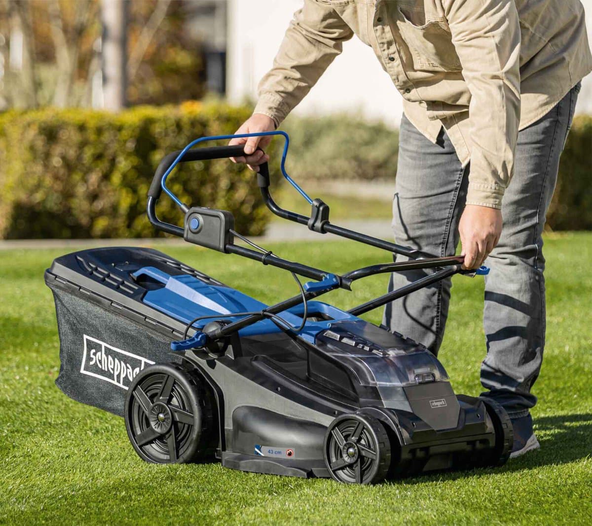 Scheppach Accu Grasmaaier BC-MP430-X - Mulchfunctie - 43cm maaibreedte - 6 instelbare maaihoogtes: 27-75mm - 700m² - excl. accu's & lader thumbnail 7