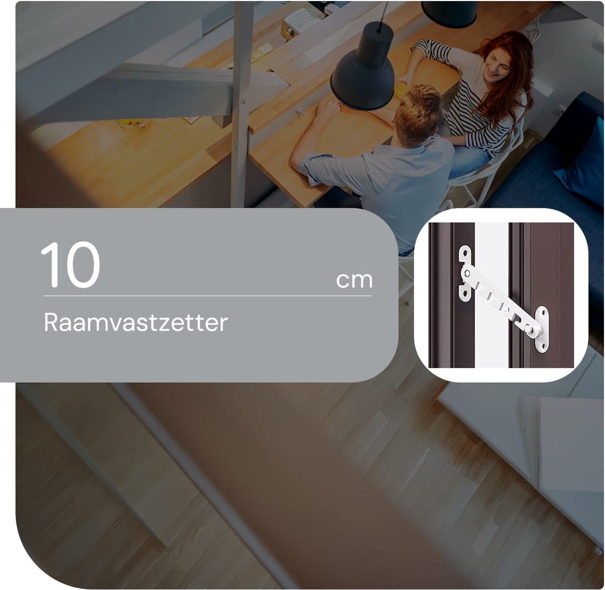 Raamvastzetter en Deurvastzetter 10cm - met Bevestigingsmateriaal - Wit thumbnail 2