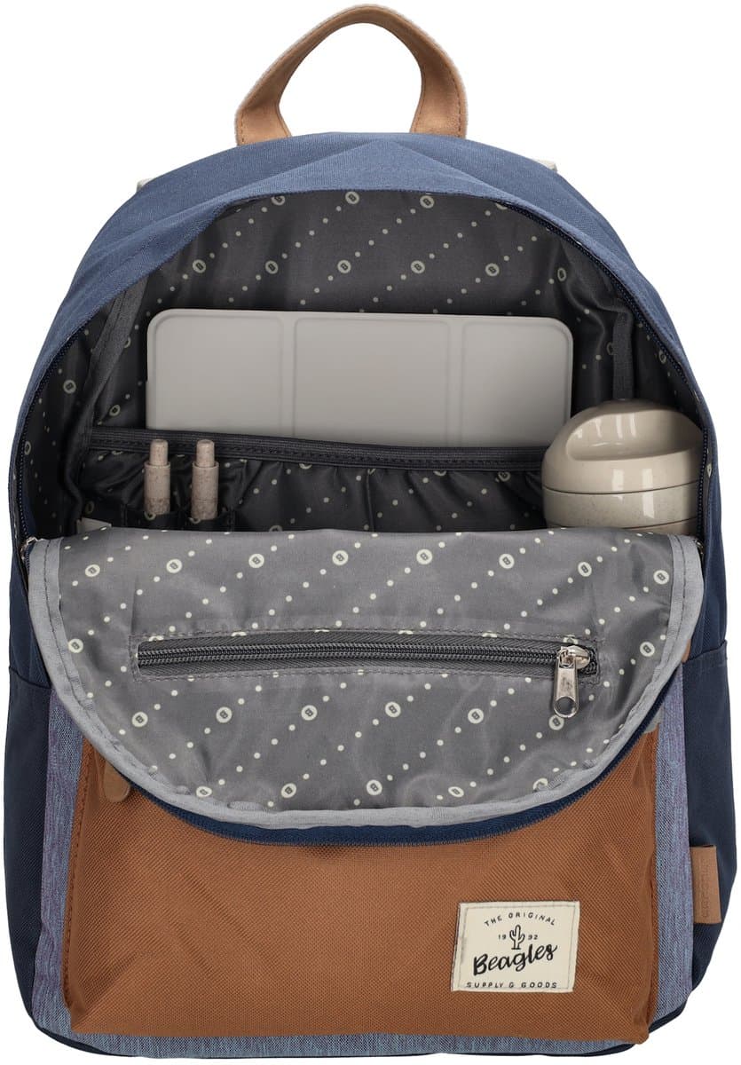 Beagles Originals Mulit Color Rugzak - School Tas - Rugtas - Kinderrugzak - 6-10 Jaar - Tablet Vak - Chromebook Vak - Jeansblauw thumbnail 4