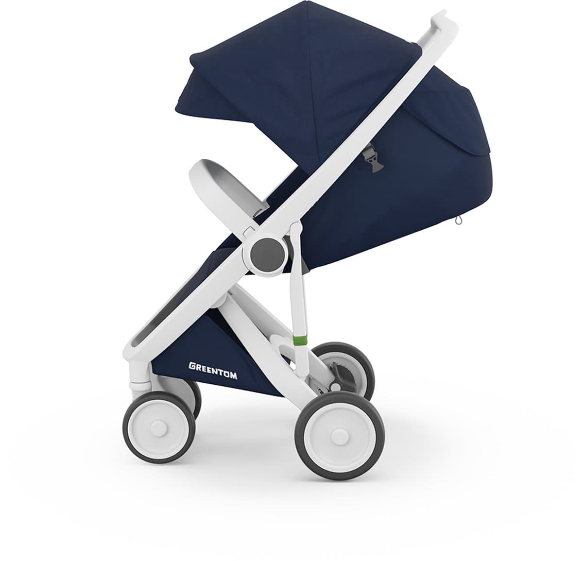 Greentom Classic Buggy Kinderwagen - Lichtgewicht Reisbuggy, Inklapbaar, Duurzaam (Gerecycled) - Wit Blauw thumbnail 2
