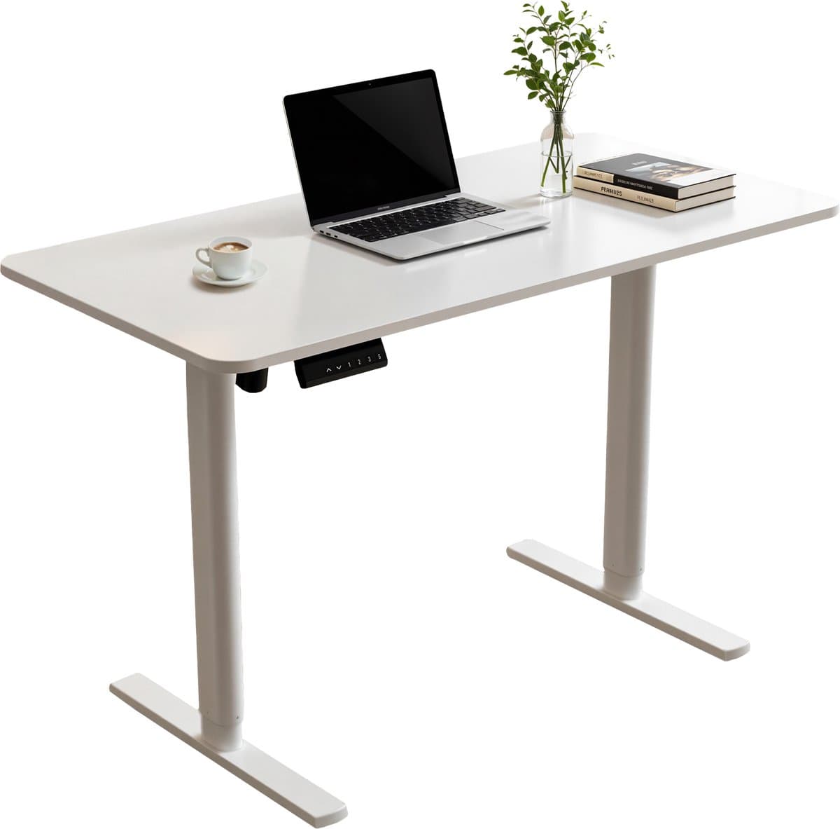 Phreeze Zit Sta Bureau Elektrisch - 120 x 60 cm - Computer Tafel - Geheugenstanden - In Hoogte Verstelbaar - Ergonomisch - Thuiswerkplek & Kantoor - Wit thumbnail 7
