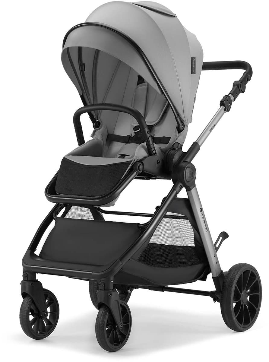 Kinderkraft VESTO 2 – 3-in-1 kinderwagen – Memory buttons – Opvouwbaar met zitting 2 richtingen – Vering op alle wielen – Grijs thumbnail 5