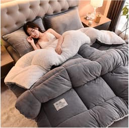 Productfoto van ZTGL Elegant Comfortable Heavy Winter Duvet, Super Soft Warm Double-Sided Velvet Thick Blanket, Reversible Down Alternative Micro Suede Bed Duvet Core for Cold Weather,C,200x230cm(4kg)