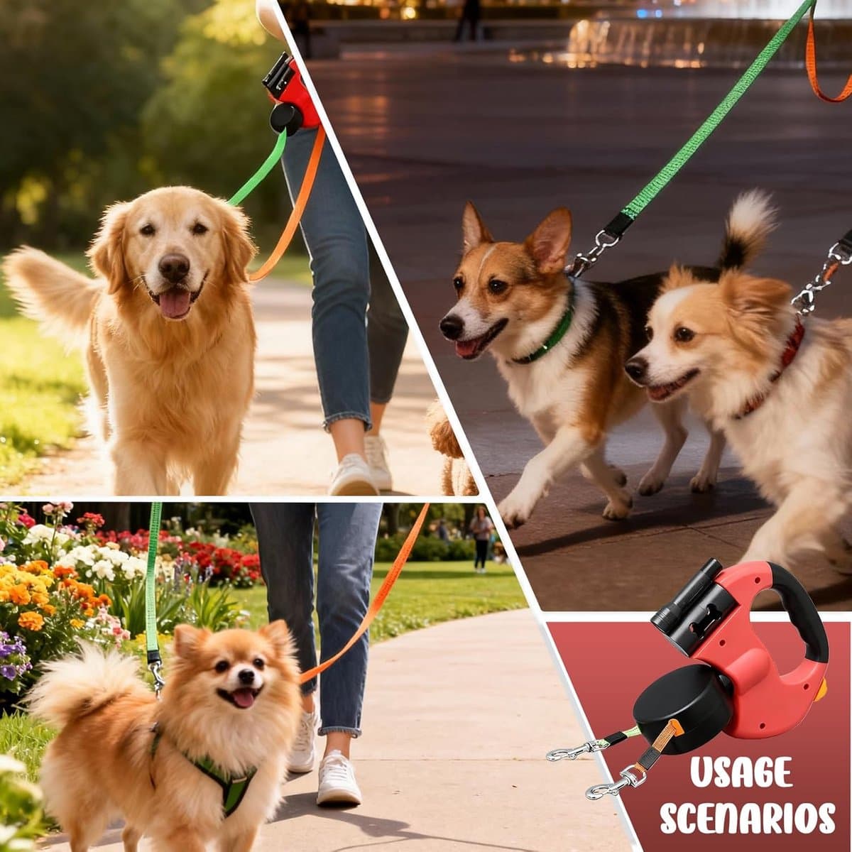 Intrekbare Hondenriem 3 Meter – Rollijn met Remsysteem – Uittrekbare Hondenlijn voor Kleine, Middelgrote & Grote Honden – Sterk, Veilig & Comfortabel thumbnail 2