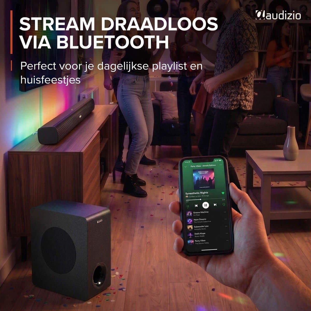 Soundbar - Audizio SB96WS - HDMI-ARC - Bluetooth - 180W - Optisch - Soundbar met draadloze subwoofer thumbnail 6