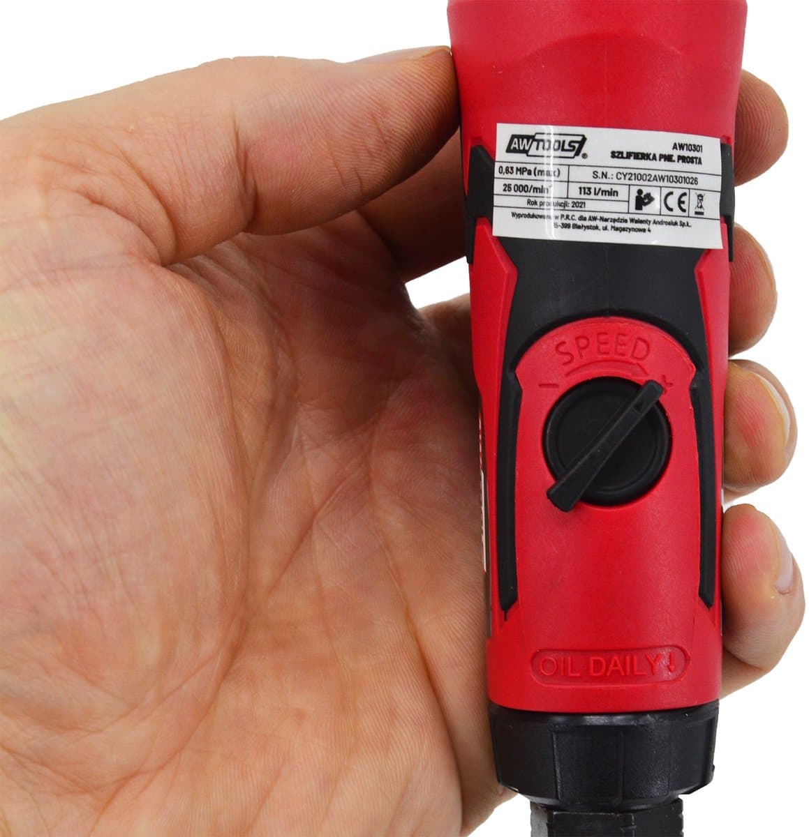 AWTools AW10301 - Pneumatische Rechte Slijpmachine - Mini - 1/4 inch - 6mm thumbnail 3