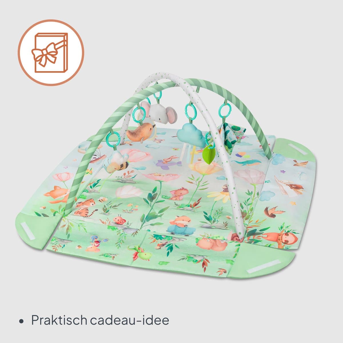 Lionelo Inga Multicolor – Multifunctionele Speelmat met Bogen – Speelkleed & Speelhek – 7 Sensorische Speeltjes – Baby Ontwikkeling & Motoriek thumbnail 4