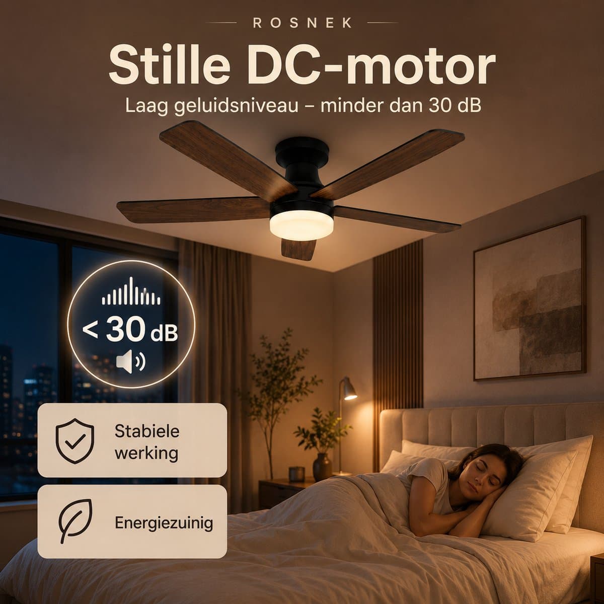 MUPOO Moderne Zwart plafondventilator met verlichting 106cm-Afstandsbediening en App-Stille &Zomer en Winterstand-Dimbaar& 6 Snelheden -ventilator lamp plafond Voor Slaapkamer Woonkamer-Multiplex Omkeerbare bladen thumbnail 3