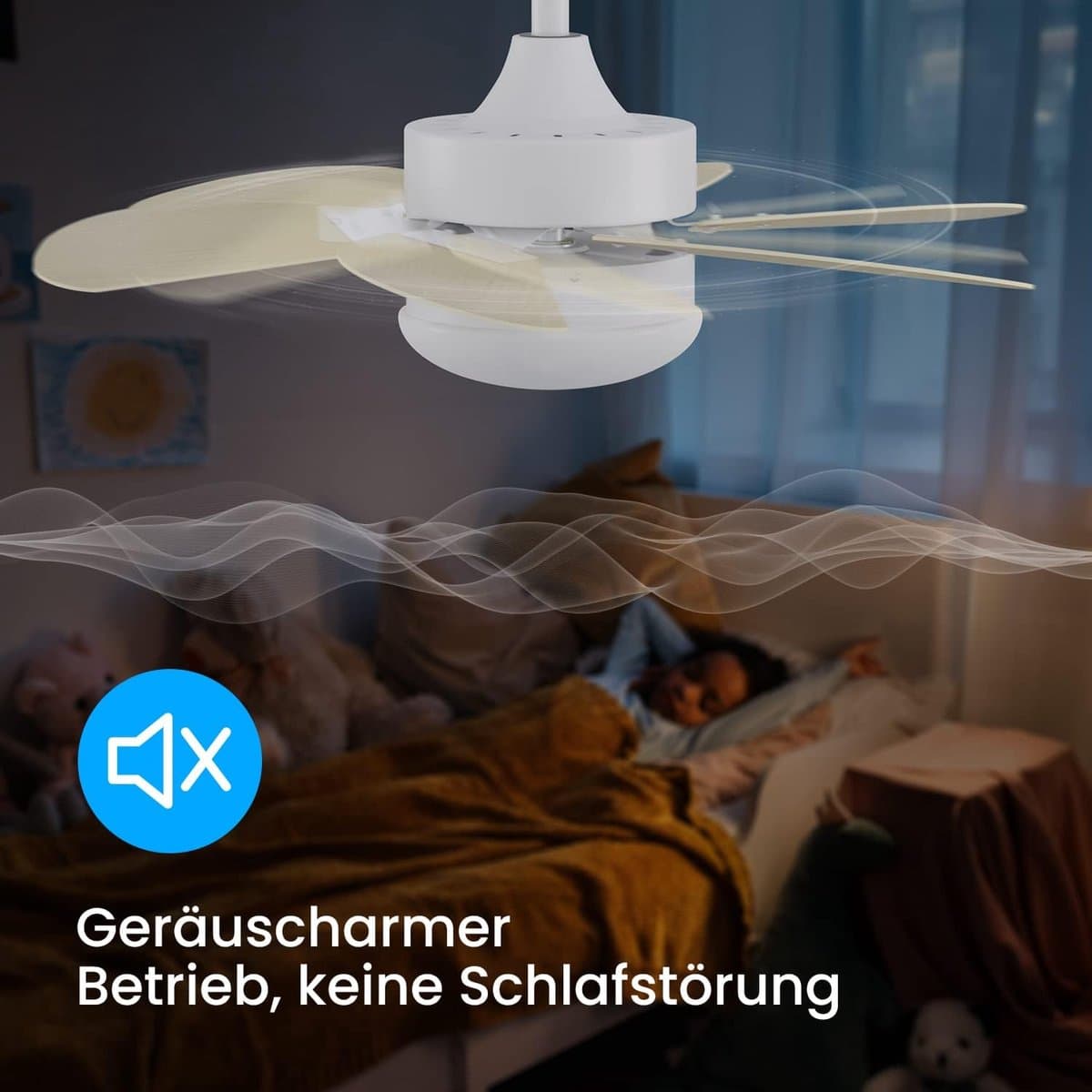 Glitzerlife - Plafond ventilator met verlichting - stille plafondventilator - stil met afstandsbediening en timer - Ø75cm - houtlook - plafondlampen met ventilator voor woonkamer en slaapkamer thumbnail 2