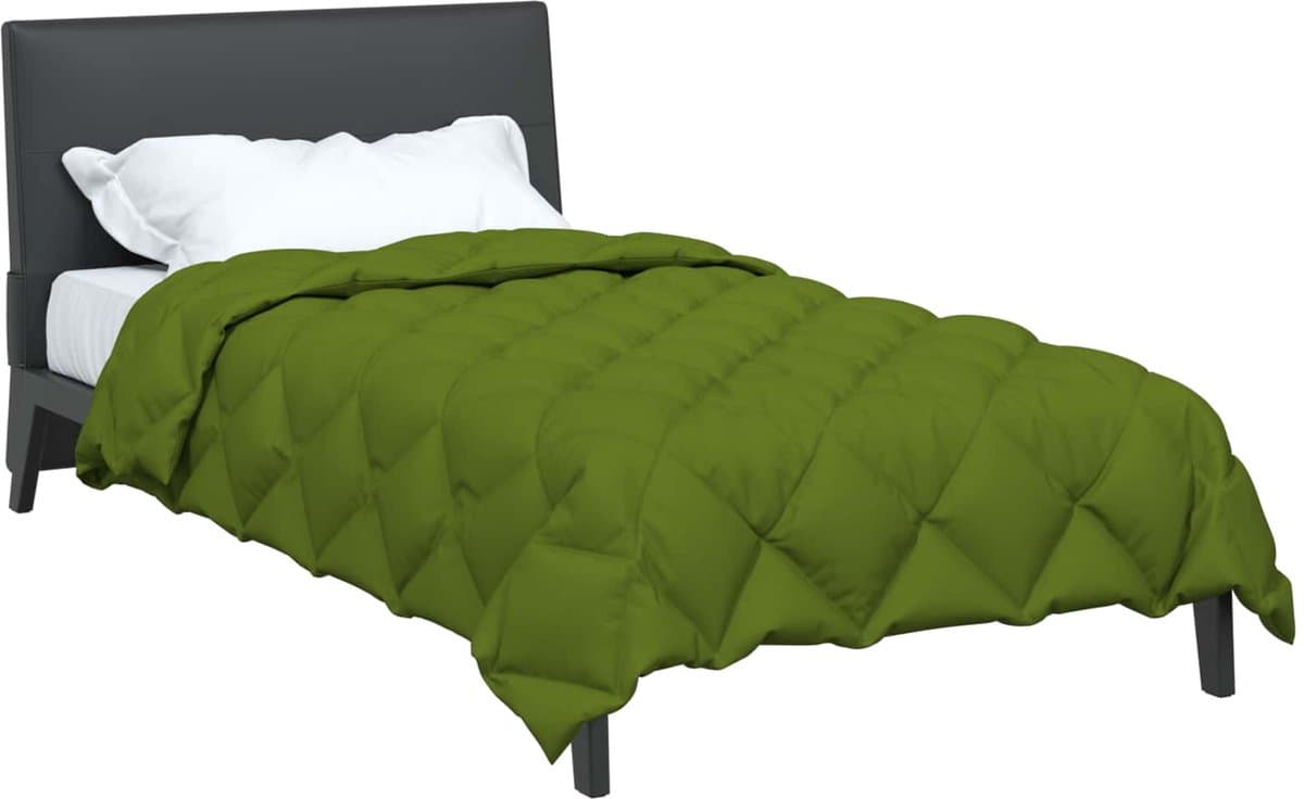 vidaXL - Winter - Duvet - Groen - 135 - x - 200 - cm - Microvezel thumbnail 3