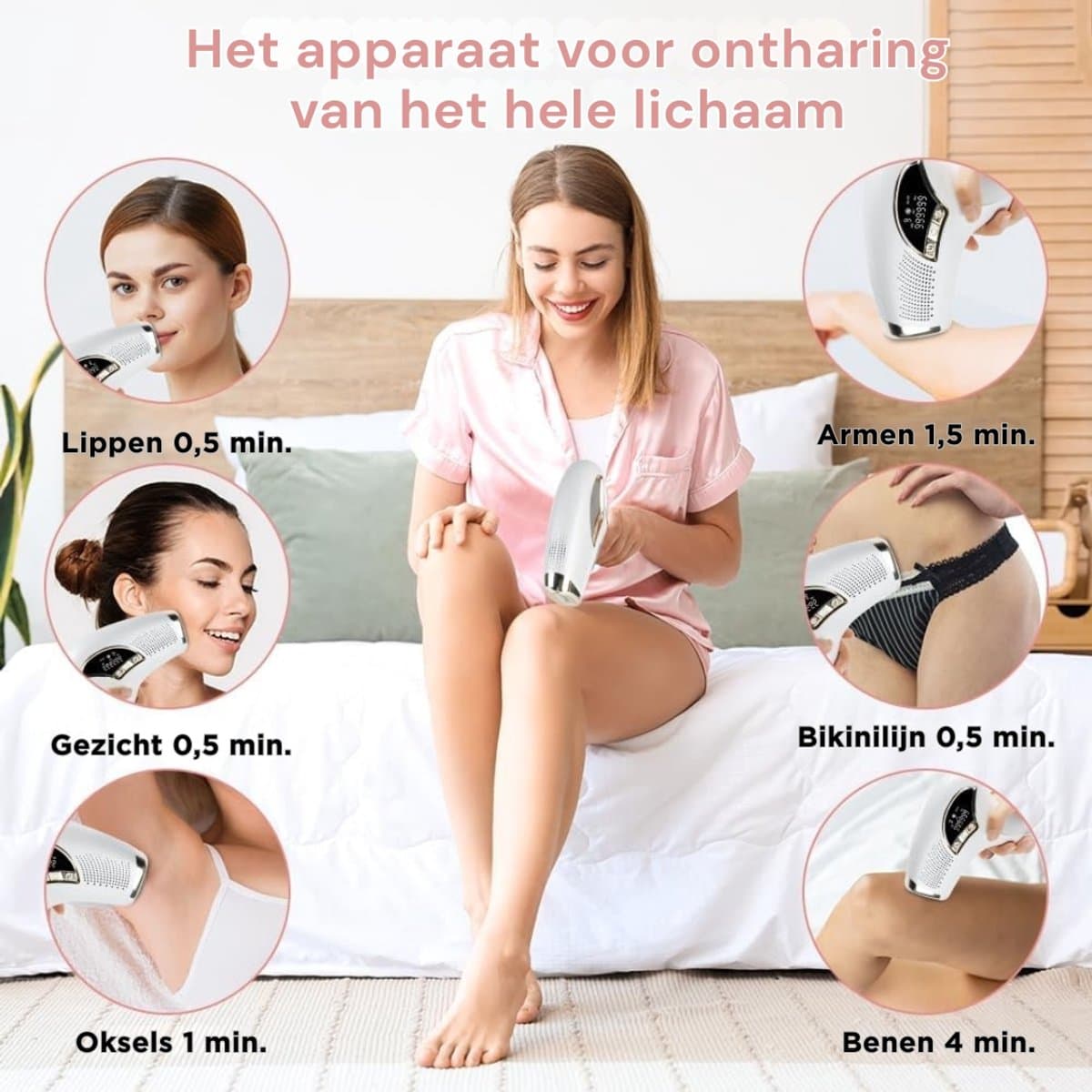 IPL Ontharingsapparaat - IPL Haarverwijderaar - Beste Ontharingsapparaat voor Thuis – Pijnloos & Draadloos Laser Ontharen – Gezicht & Lichaam thumbnail 2