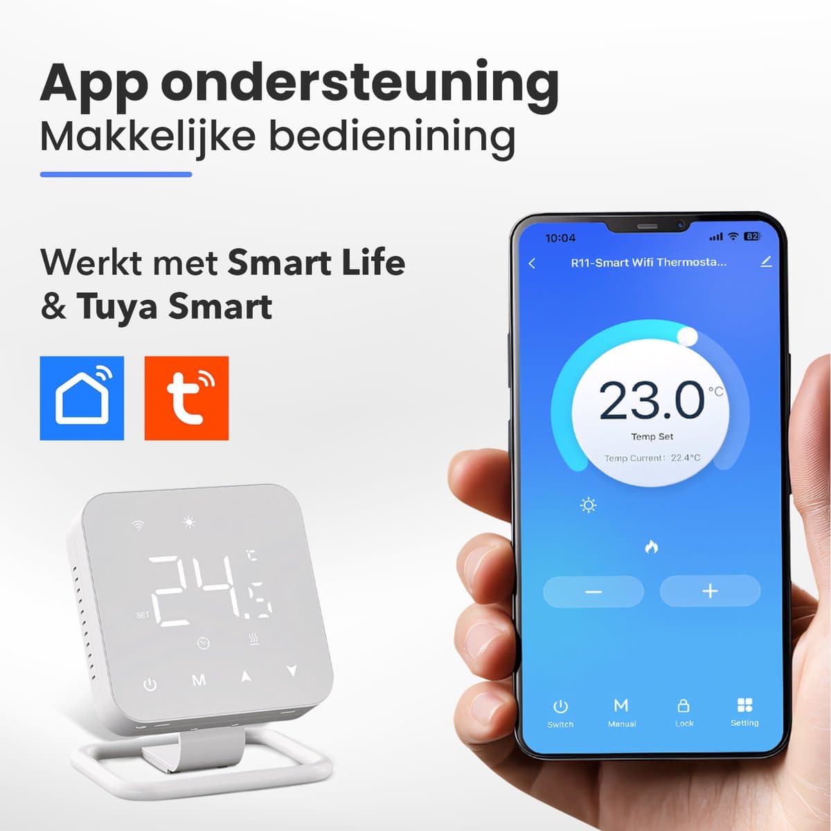 Nince Slimme Thermostaat - Wifi & Draadloos - Voor CV, Vloerverwarming & Radiatoren - Met App & Dagprogramma - Wit thumbnail 8