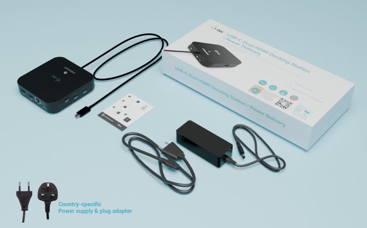 i-Tec - USB-C Docking Station - Compact - 2 x HDMI - 4 x USB-A - 2 x USB-C - Ethernet - Audio In/Uit - 100W opladen - Plug & Play thumbnail 8