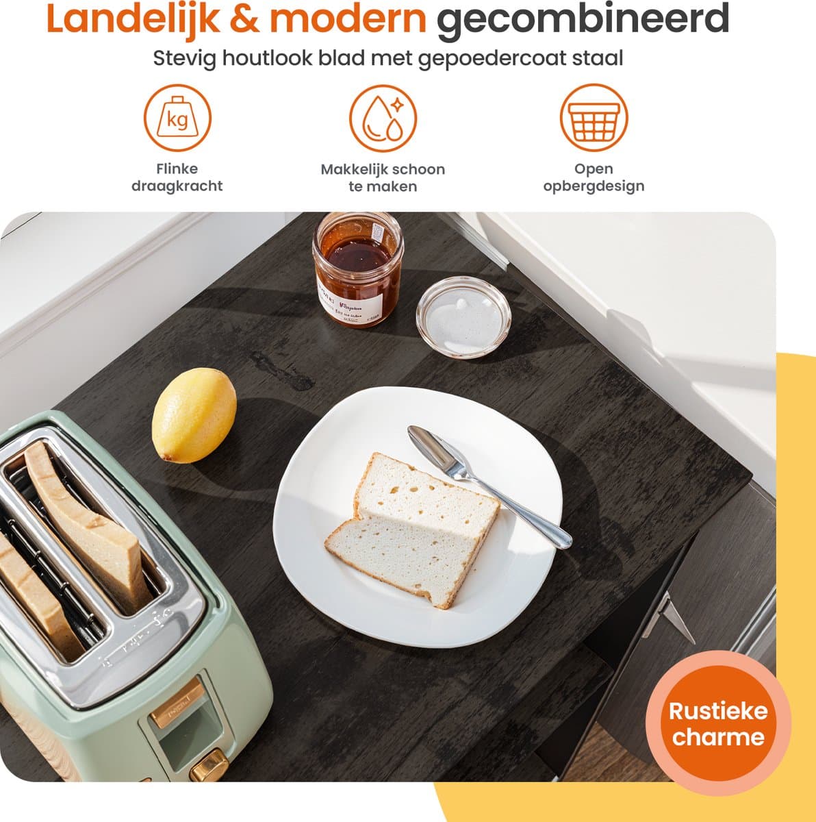 Goliving Keukentrolley 60 x 40 x 89 cm met haken thumbnail 7