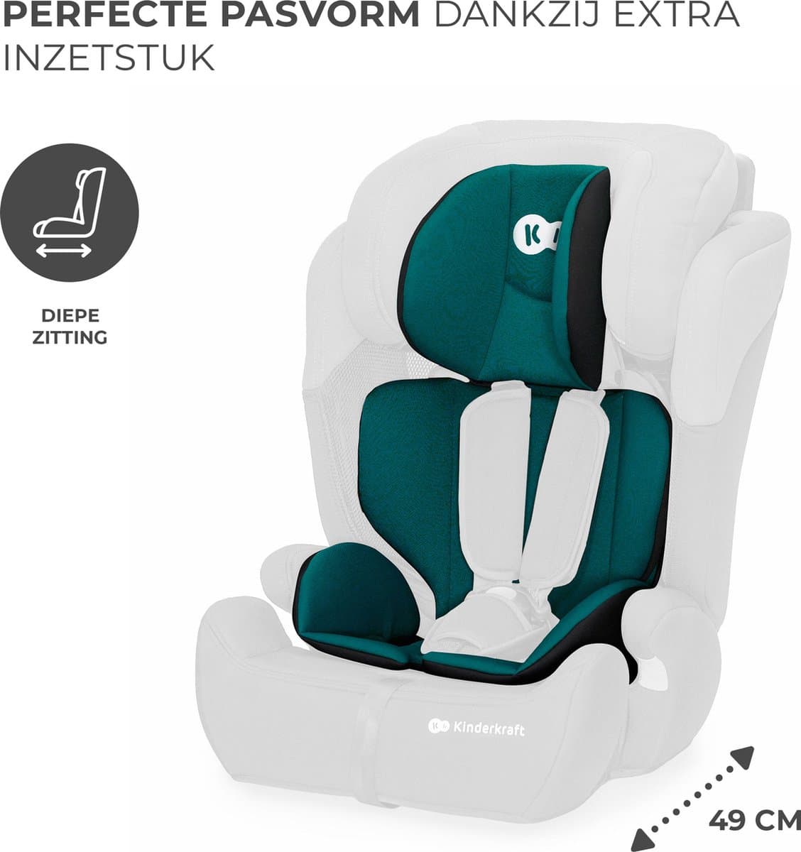 Kinderkraft COMFORT UP I-SIZE Autostoeltjes – 9 tot 36 kg - 76-150 cm - Groep 1/2/3 – Tot 12 Jaar – Groen thumbnail 4