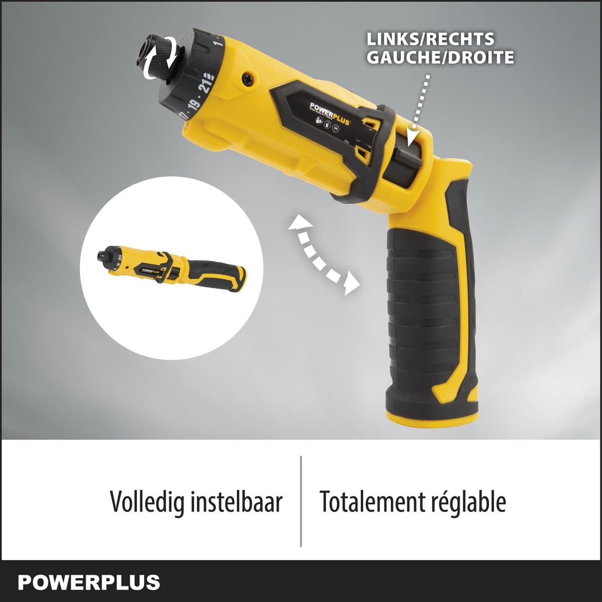 Powerplus Accu Schroevendraaier POWX00410 - 8 V Li-Ion Draadloze Schroefmachine van 7 Nm, HEX Type Magnetische Bithouder thumbnail 8
