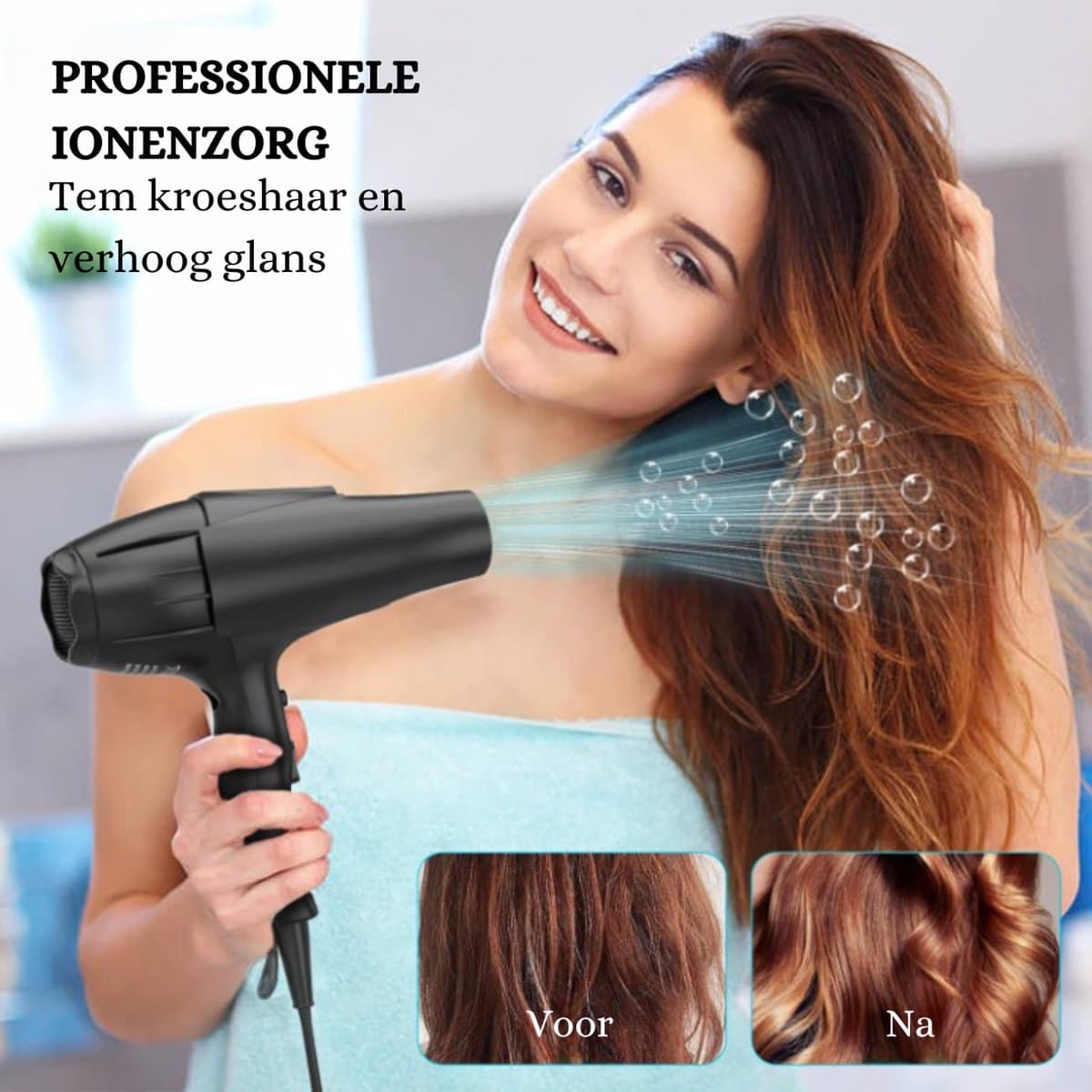 Professionele 2500W Föhn met Ionentechnologie, Diffuser, Concentratoren, Kammen, 3 Temperatuurinstellingen, 2 Snelheden, Lange Kabel thumbnail 5
