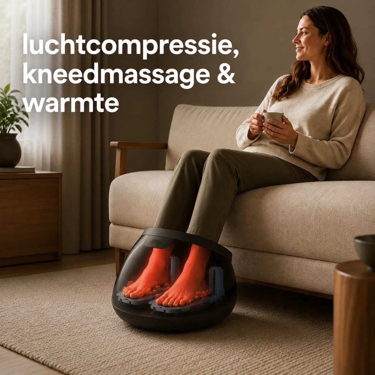 Northwall Voetmassage Apparaat - Shiatsu Voetmassage Met Luchtcompressie En Infrarood Warmte - Voor Verbeterde Bloedcirculatie, Ontspanning En Herstel - Inclusief Afstandsbediening thumbnail 3