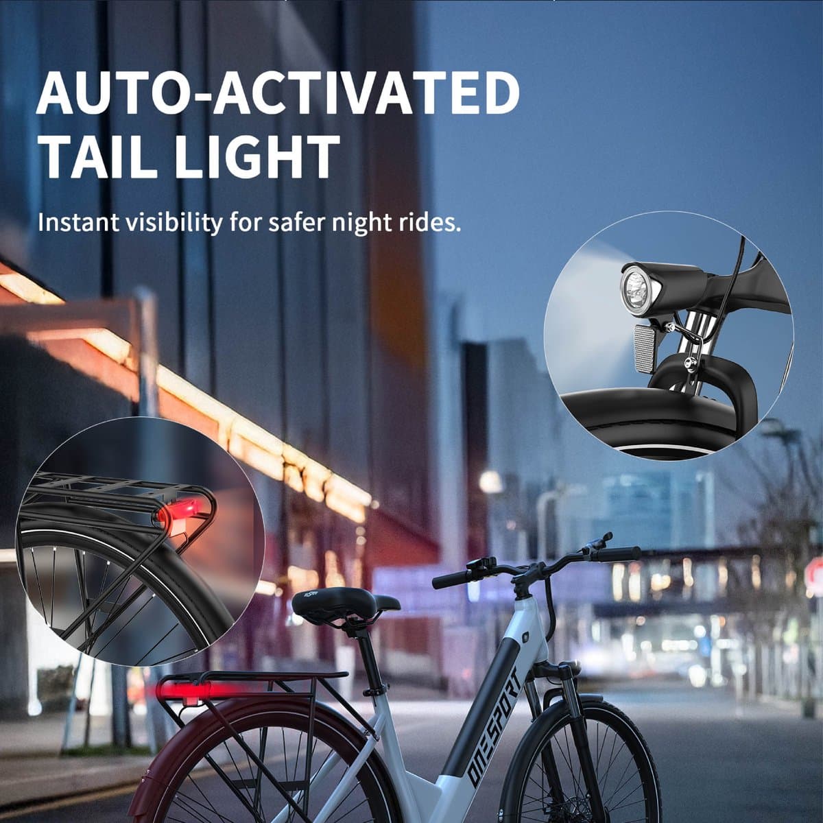 ONESPORT OT12 E-bike - 25 km/u - 27.5inch - 40km actieradius - 250W motor - 36V 13Ah accu - wit thumbnail 7