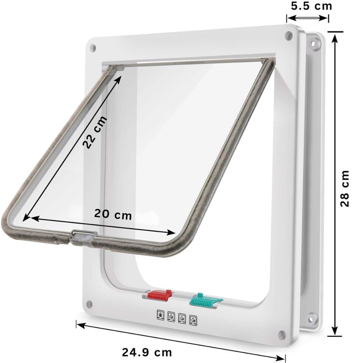 SNJY® Kattenluik met Microchip - Kattenluik met Chip - Kattenluik met Chipherkenning - 24,9B x 24,9H cm - Wit thumbnail 3