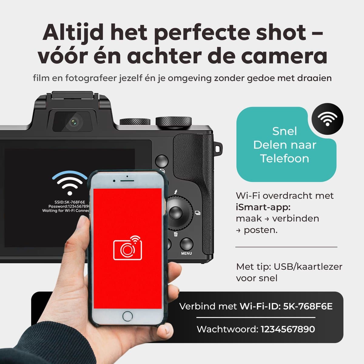 Kiekz Fotocamera 88MP - Digitale Camera 8K - 16X Digitale Zoom - Fototoestel - Compact Camera - Ideaal voor Kinderen en Beginners - Inclusief 32GB SD Kaart - Verbeterde lens thumbnail 4