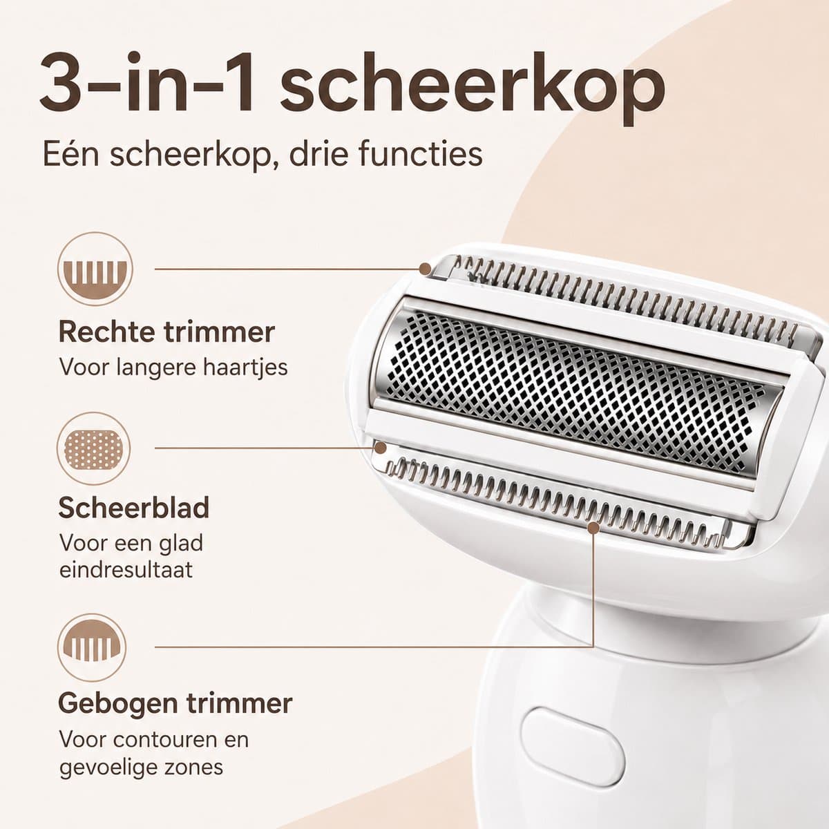 NueNext 3 in 1 Ladyshave Voor Vrouwen Gezicht - Oksels - Benen - Bikinilijn - Scheerapparaat Vrouw - Trimmer dames - Ladyshaves Bikinitrimmer - Oplaadbaar thumbnail 4