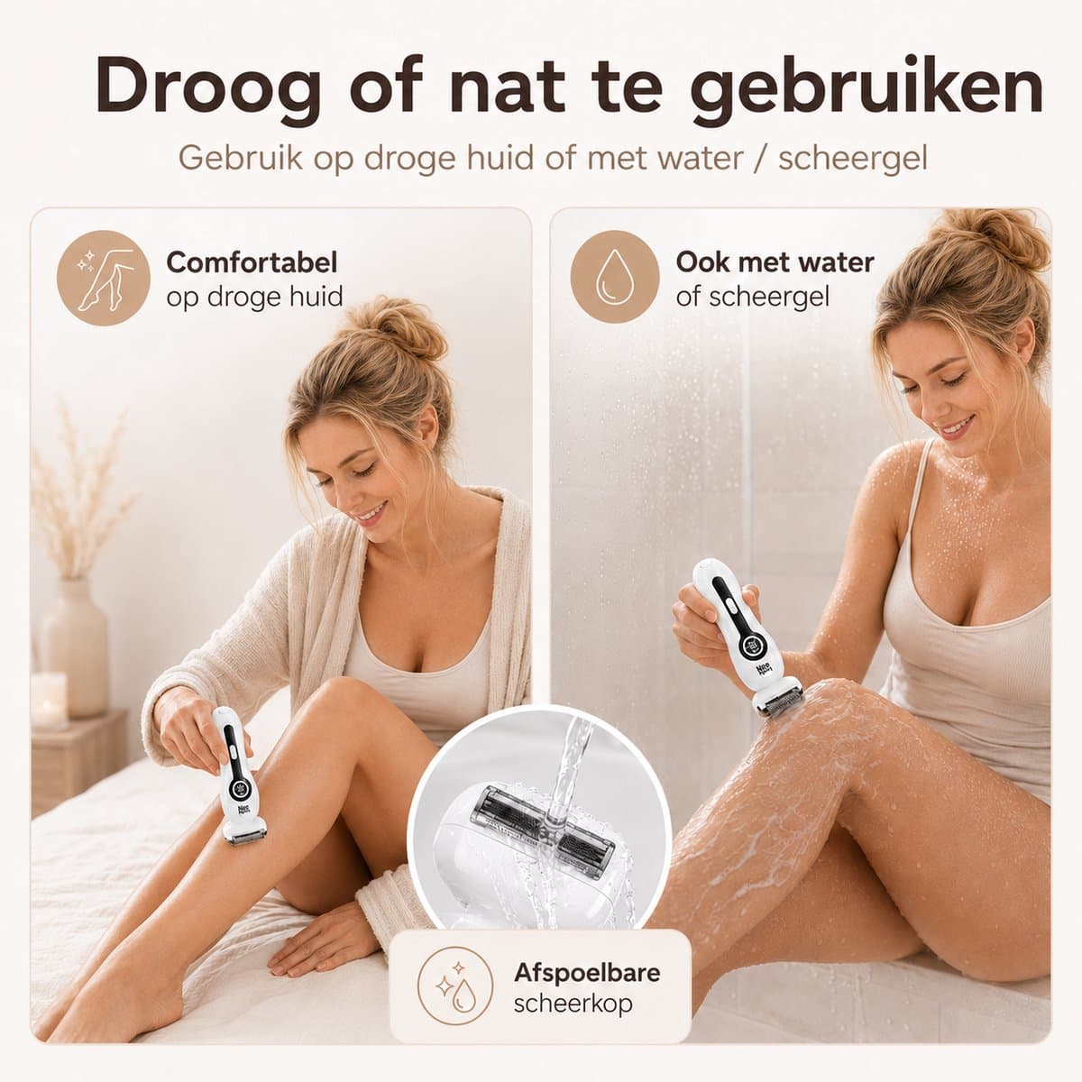 NueNext 3 in 1 Ladyshave Voor Vrouwen Gezicht - Oksels - Benen - Bikinilijn - Scheerapparaat Vrouw - Trimmer dames - Ladyshaves Bikinitrimmer - Oplaadbaar thumbnail 3