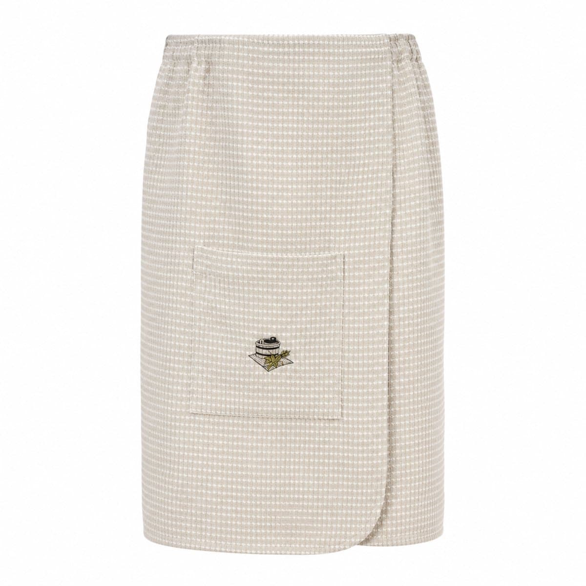 Beige saunakilt dames 85 x 145 cm met opbergzak