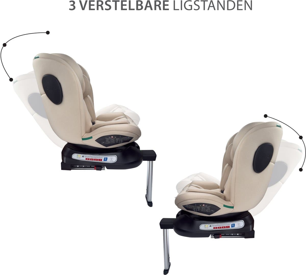 Liefjes & Co Growsafe Autostoel – i-Size 4-in-1 – 360° Draaibaar – ISOFIX & Steunpoot – Groep 0/1/2/3 (40–150 cm) Beige thumbnail 7