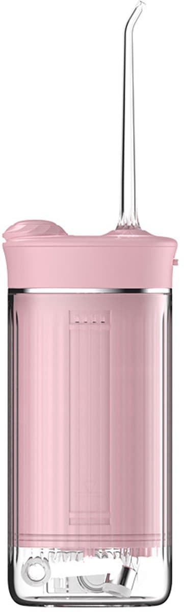 Mini Draagbare Waterflosser – Elektrische Reis Mondirrigator – Tandsteenverwijderaar – met 4 Vervangende Opzetstukken – 4 Modi – 230 ml Intrekbaar Waterreservoir – IPX7 Waterdicht – (Roze)