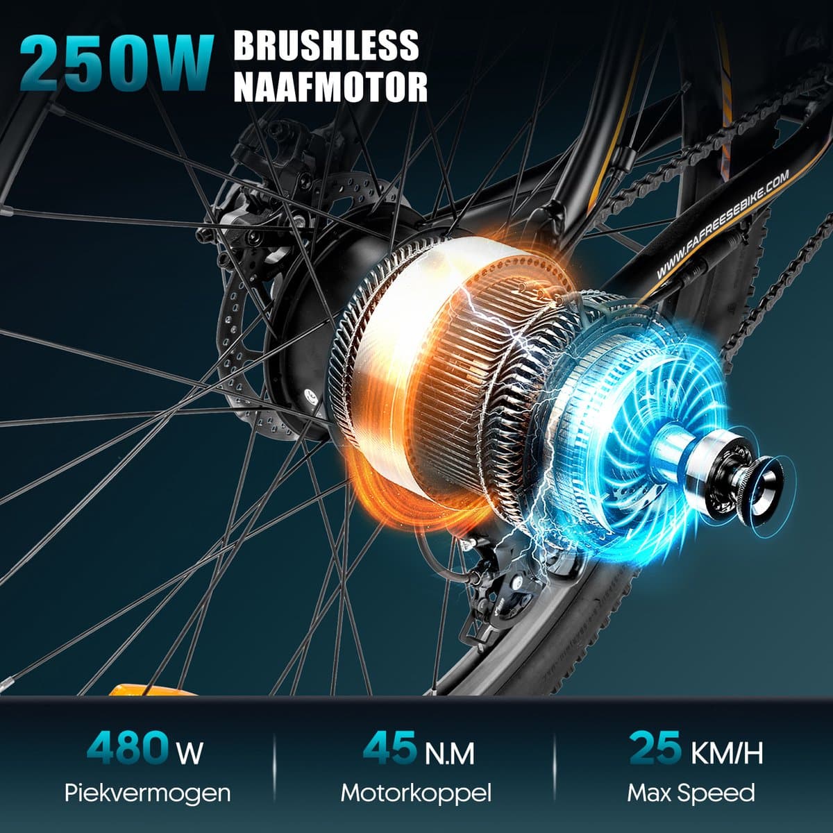 Fafrees F28 MT 27,5 inch Elektrische Fiets - 250W Motor E-bike - 36V 15Ah Verwijderbare Accu - 21 Versnellingsbak - Mechanische Schijfremmen - IPX4 Stadsfiets Trekkingfiets thumbnail 4