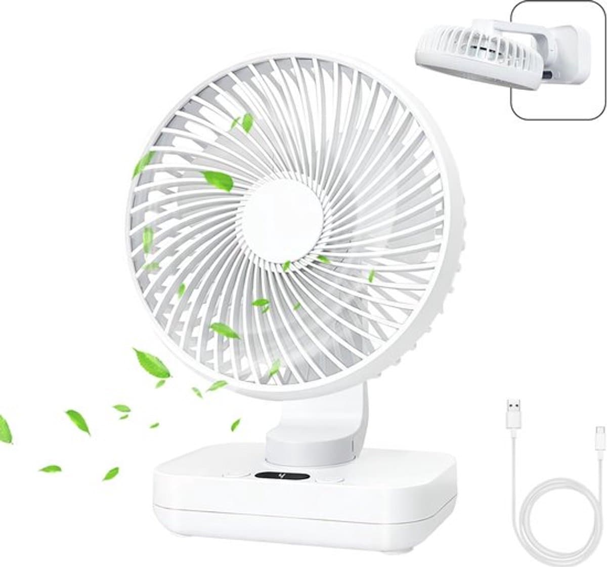 Solvix tafel ventilator geluidloos - Mini Desk Fan - Zwart - Stil en Krachtig - Oplaadbare Batterij - Voor Thuis, Kantoor en Buiten thumbnail 4