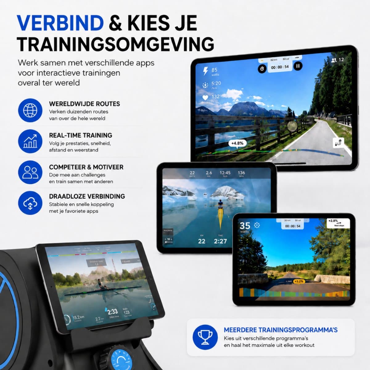 Sportfloww Roeitrainer - Roeimachine Met App - Inklapbaar Roeiapparaat - 16 Weerstandniveaus - Tot 195cm thumbnail 2