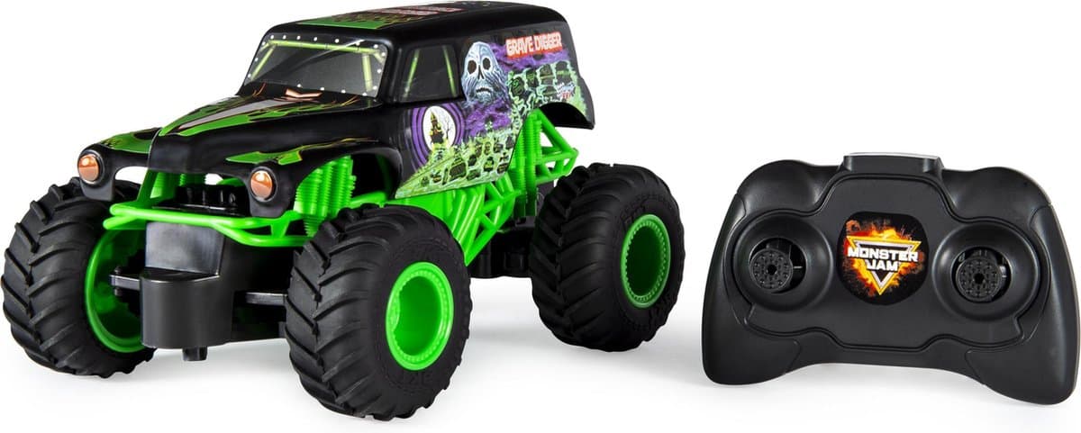 Spin Master Monster Jam Grave Digger RC: 1:24 schaal, 76m bereik thumbnail 7