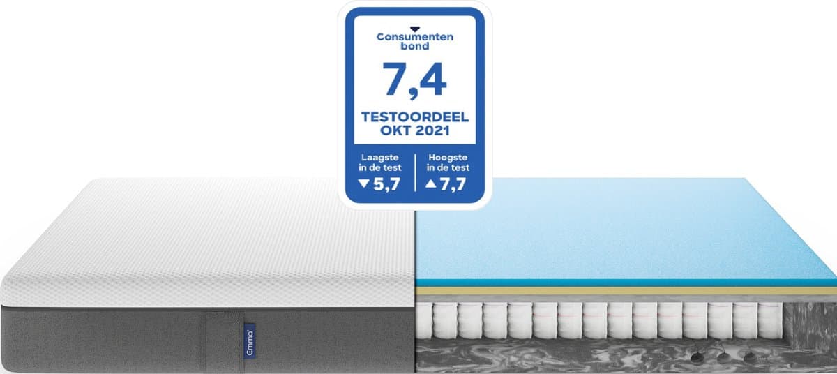 Emma Hybrid Pocketvering Matras - 250 veren p/m2 - 120 x 200 cm - Medium - afbeelding 1