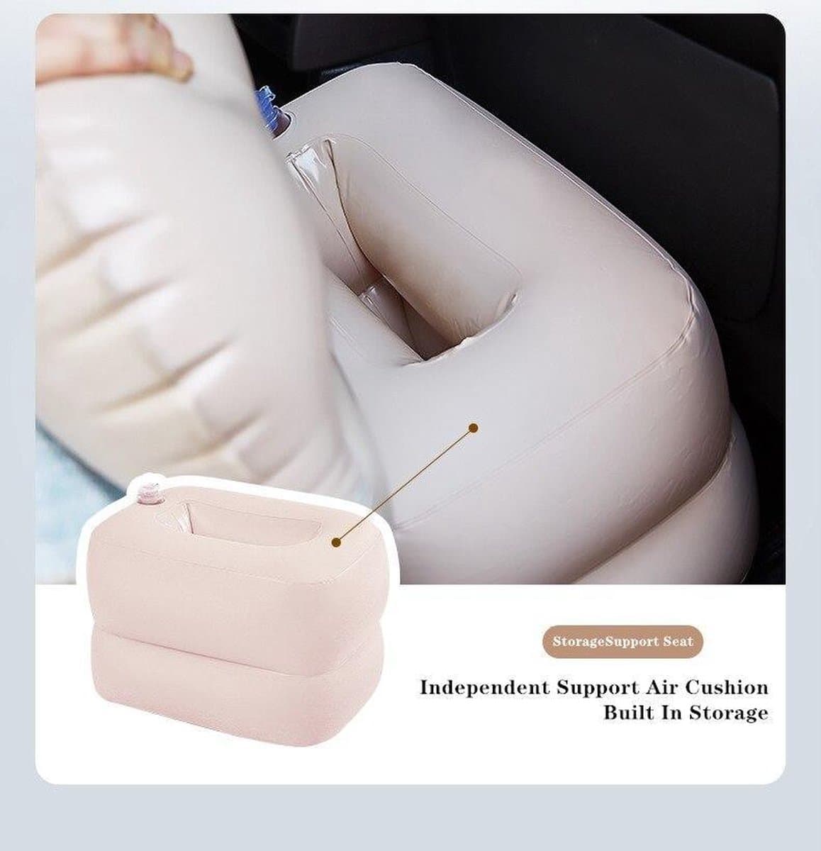 Reisbed Auto Opblaasbaar Bed Multifunctionele Auto Opblaasbare Bed - voertuig achterbank bankkussen - Reisbed Auto Opblaasbaar - Zwart thumbnail 8