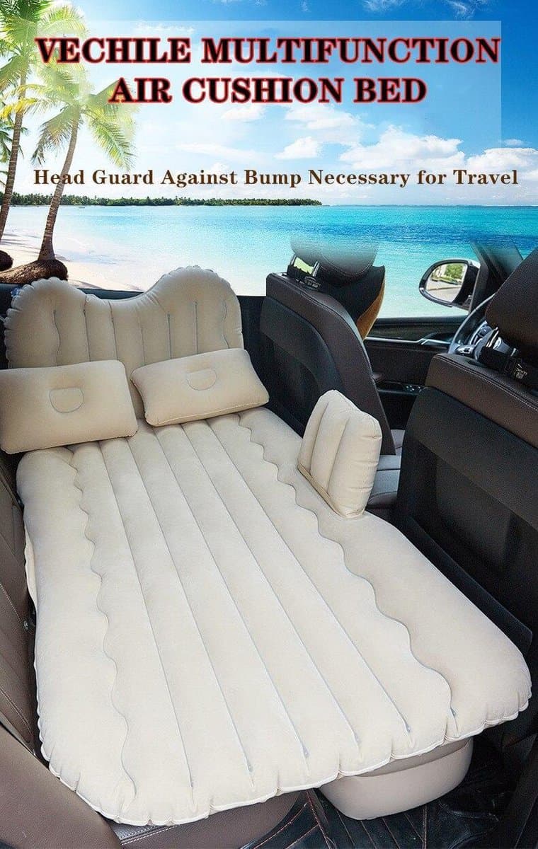 Reisbed Auto Opblaasbaar Bed Multifunctionele Auto Opblaasbare Bed - voertuig achterbank bankkussen - Reisbed Auto Opblaasbaar - Zwart thumbnail 3