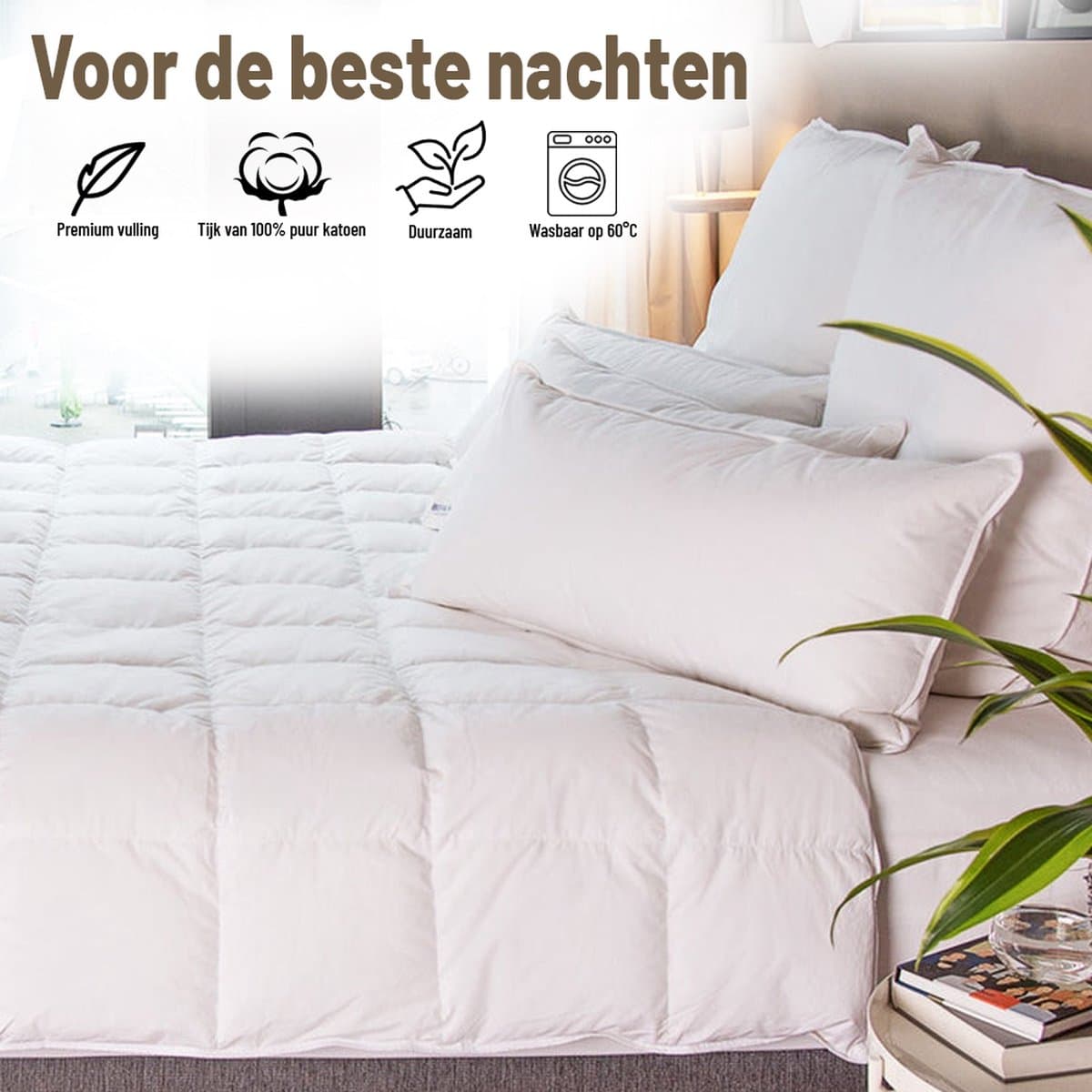 BEFA NATUR Dekbed Winter eendendonsdekbed, 160x200 cm, van 90% eendendons en 10% veren, Gemaakt in Duitsland thumbnail 2