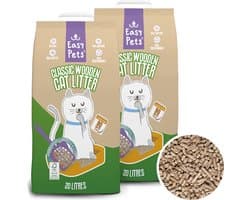 Easypets Kattenbakvulling - Houtkorrel - 2 x 10KG (20KG - 40L)