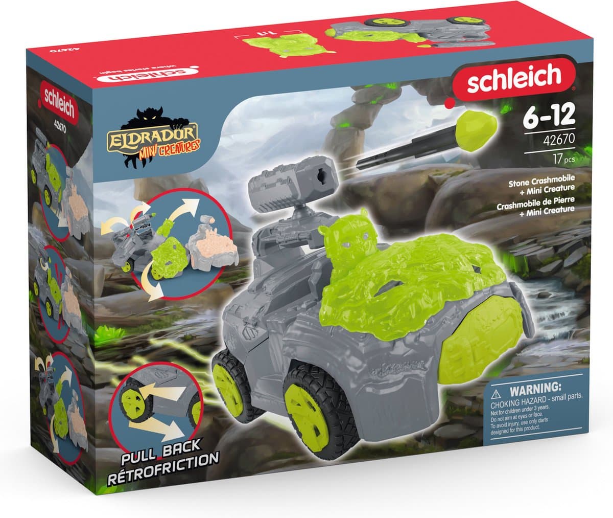 Schleich Eldrador Steen-crashmobiel: terugtrekmotor + vuurwapen thumbnail 6